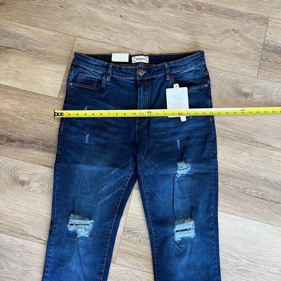 ACE OF DIAMOND Men's Distressed Slim Fit Jeans Size 36X32 In Indigo - Picture 4 of 11